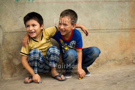 Fair Trade Photo 5 -10 years, Activity, Colour image, Friendship, Horizontal, Looking away, People, Peru, Rural, Smiling, South America, Two boys