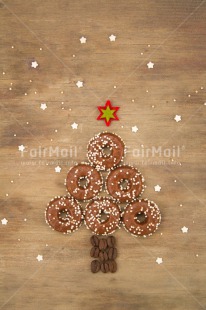 Fair Trade Photo Christmas, Colour image, Doughnut, Indoor, Peru, Red, Seasons, Snow, South America, Star, Sweets, Table, Tree, White, Winter, Wood