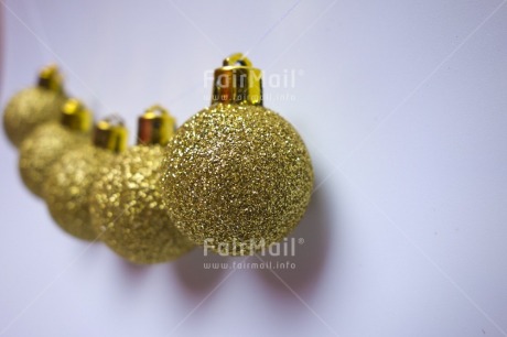 Fair Trade Photo Christmas, Christmas ball, Colour image, Gold, Horizontal, Indoor, Peru, South America, Studio, White