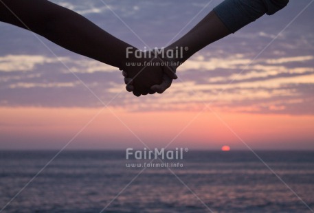 Fair Trade Photo Clouds, Colour image, Couple, Evening, Friendship, Hand, Horizontal, Love, Outdoor, Peru, Scenic, Sea, South America, Sunset, Together, Travel, Valentines day, Water