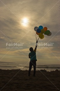Fair Trade Photo Balloon, Colour image, Emotions, Happiness, Peru, Shooting style, Silhouette, South America, Sunset, Vertical