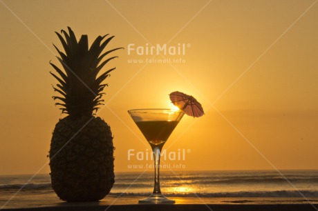 Fair Trade Photo Beach, Cocktail, Colour image, Food and alimentation, Fruits, Holiday, Horizontal, Invitation, Party, Peru, Pineapple, South America, Summer, Sunset, Travel