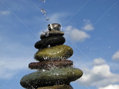Fair Trade Photo Balance, Colour image, Condolence-Sympathy, Day, Get well soon, Horizontal, Nature, Outdoor, Peru, Rural, Sky, South America, Spirituality, Stone, Thinking of you, Water, Waterdrop, Wellness