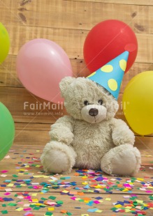 Fair Trade Photo Balloon, Birthday, Colour image, Hat, Invitation, Party, Peru, South America, Teddybear, Vertical