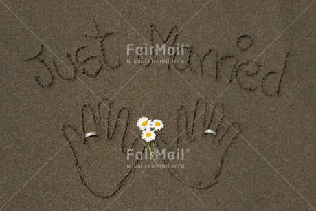 Fair Trade Photo Colour image, Daisy, Flower, Hand, Horizontal, Marriage, Peru, Ring, Sand, South America, Wedding