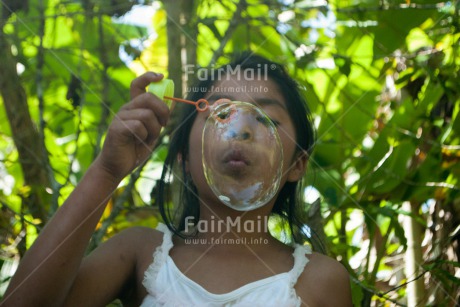 Fair Trade Photo Activity, Colour image, Horizontal, One girl, People, Peru, Playing, Soapbubble, South America