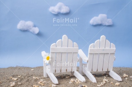 Fair Trade Photo Beach, Bench, Chair, Cloud, Daisy, Flower, Holiday, Love, Nature, New beginning, Object, Place, Relax, Retire, Retirement, Sand, Thinking of you, Valentines day, Wedding