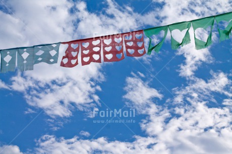 Fair Trade Photo Colour image, Flag, Heart, Horizontal, Party, Seasons, Sky, Summer