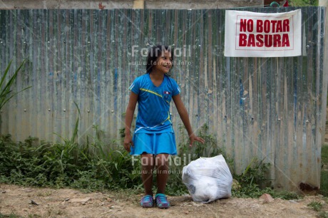 Fair Trade Photo Casual clothing, Clothing, Colour image, Funny, Garbage, Horizontal, Latin, One girl, People, Peru, Smiling, South America