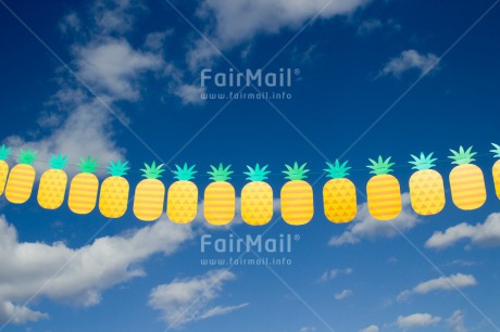 Fair Trade Photo Blue, Colour image, Exams, Food and alimentation, Fruits, Holiday, Horizontal, Invitation, Party, Peru, Pineapple, Sky, South America, Summer, Yellow