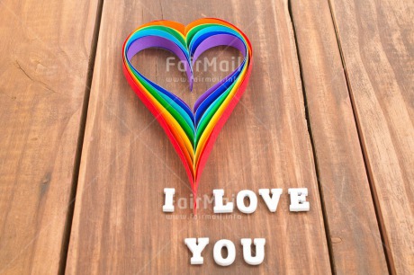 Fair Trade Photo Colour image, Colourful, Heart, Horizontal, Letters, Love, Multi-coloured, Peru, South America, Table, Text, Valentines day, White, Wood