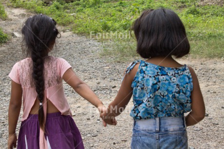 Fair Trade Photo Activity, Colour image, Friendship, Horizontal, Outdoor, People, Peru, Rural, South America, Together, Two girls, Walking