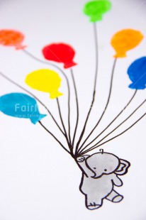Fair Trade Photo Activity, Balloon, Birthday, Celebrating, Colour image, Colourful, Congratulations, Elephant, Emotions, Flying, Happiness, Holding, Multi-coloured, Peru, South America, Vertical