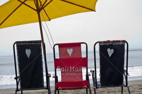 Fair Trade Photo Beach, Chair, Heart, Holiday, Horizontal, Love, Relax, Sand, Sea, Summer, Umbrella
