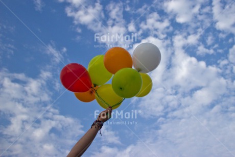 Fair Trade Photo Balloon, Birthday, Closeup, Day, Hand, Horizontal, Outdoor, Party, Peru, Sky, South America