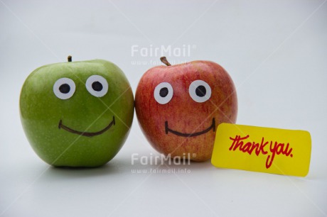 Fair Trade Photo Apple, Closeup, Colour image, Food and alimentation, Fruits, Funny, Get well soon, Horizontal, Peru, Shooting style, Smile, South America, Studio, Thank you