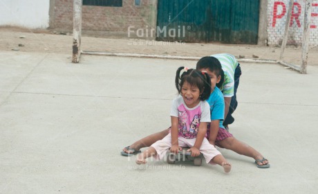 Fair Trade Photo Activity, Colour image, Day, Emotions, Friendship, Happiness, Horizontal, Outdoor, People, Peru, Playing, Smiling, South America, Together, Two children