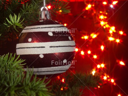 Fair Trade Photo Christmas, Christmas ball, Colour image, Green, Horizontal, Peru, Red, Seasons, South America, Studio, Tree, Warmth, White, Winter