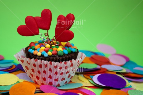 Fair Trade Photo Birthday, Closeup, Colour image, Colourful, Cupcake, Heart, Love, Peru, South America, Studio, Sweets, Valentines day