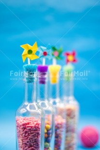 Fair Trade Photo Birthday, Blue, Bottle, Candy, Colour, Colour image, Food and alimentation, Object, Peru, Pinwheel, Place, South America, Vertical