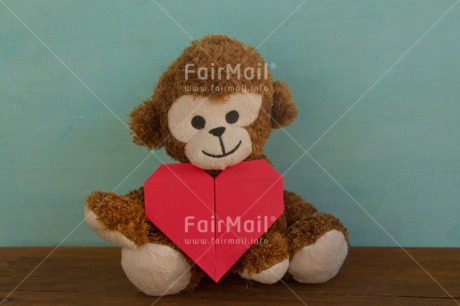 Fair Trade Photo Animals, Colour image, Heart, Horizontal, Love, Monkey, Origami, Peru, Red, South America, Thinking of you
