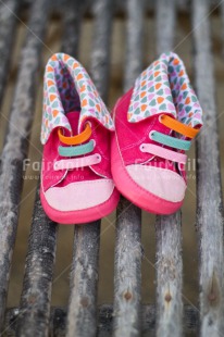 Fair Trade Photo Birth, Closeup, Colour image, Girl, New baby, People, Peru, Pink, Shoe, Shooting style, South America, Vertical