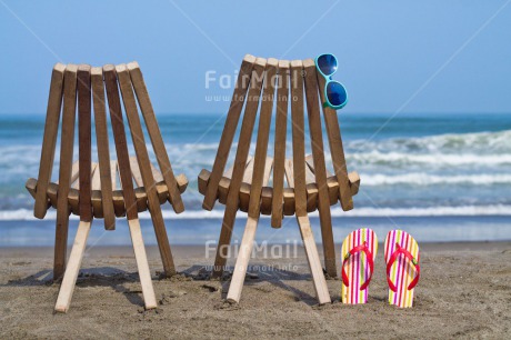 Fair Trade Photo Beach, Chair, Colour image, Holiday, Horizontal, Love, Marriage, Relax, Together, Travel, Wedding