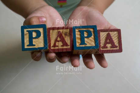 Fair Trade Photo Colour image, Fathers day, Hand, Horizontal, Letter, One child