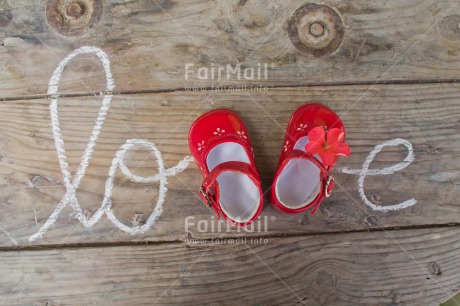 Fair Trade Photo Birth, Colour image, Horizontal, Letter, Love, New baby, Peru, Shoe, South America, Wood