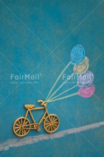 Fair Trade Photo Activity, Balloon, Bicycle, Blue, Chalk, Colour image, Emotions, Happiness, Holiday, Moving, Multi-coloured, Peru, Seasons, South America, Summer, Transport, Travelling, Vertical