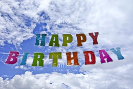 Fair Trade Photo Birthday, Clouds, Colour image, Day, Horizontal, Letter, Multi-coloured, Outdoor, Peru, Sky, South America