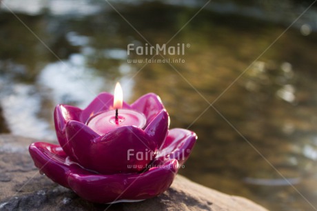 Fair Trade Photo Candle, Closeup, Condolence-Sympathy, Day, Flame, Horizontal, Lotus flower, Outdoor, Peru, Pink, River, South America, Thinking of you, Water