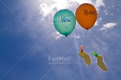 Fair Trade Photo Balloon, Birth, Clouds, Day, Horizontal, Letter, New baby, Outdoor, Peru, Sky, South America, Summer