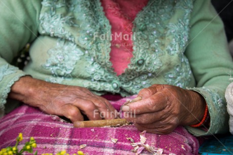Fair Trade Photo Colour image, Details, Hand, Horizontal, One woman, People, Peru, South America