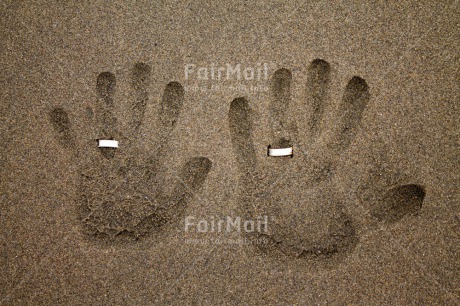 Fair Trade Photo Beach, Colour image, Funny, Hand, Horizontal, Marriage, Peru, Ring, Sand, South America, Wedding