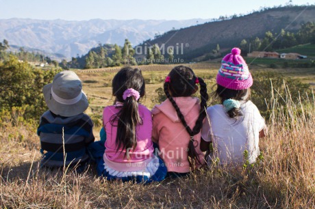 Fair Trade Photo Activity, Colour image, Friendship, Group of girls, Horizontal, People, Peru, Rural, Scenic, Sitting, South America, Travel
