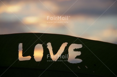 Fair Trade Photo Clouds, Colour image, Horizontal, Letter, Love, Sky, Sunset