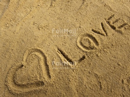 Fair Trade Photo Colour image, Day, Heart, Horizontal, Letter, Love, Outdoor, Peru, Sand, South America