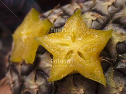 Fair Trade Photo Colour image, Food and alimentation, Fruits, Get well soon, Health, Horizontal, Indoor, Peru, Pineapple, South America, Star, Starfruit, Tabletop
