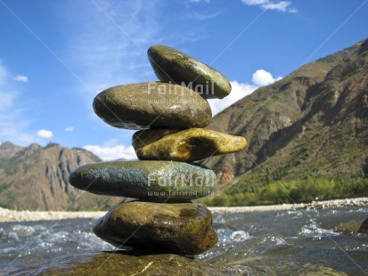 Fair Trade Photo Balance, Colour image, Condolence-Sympathy, Day, Get well soon, Horizontal, Nature, Outdoor, Peru, Rural, Scenic, Sky, South America, Spirituality, Stone, Thinking of you, Water, Wellness