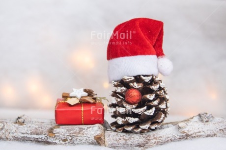Fair Trade Photo Christmas, Christmas decoration, Christmas hat, Colour, Object, People, Pine cone, Present, Red, Santaclaus, Snow, White