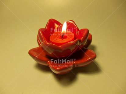 Fair Trade Photo Candle, Condolence-Sympathy, Flame, Horizontal, Lotus flower, Love, Peru, Red, South America, Studio, Thinking of you