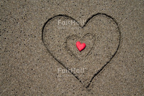 Fair Trade Photo Beach, Colour image, Heart, Love, Mothers day, Peru, Red, Sand, South America, Valentines day