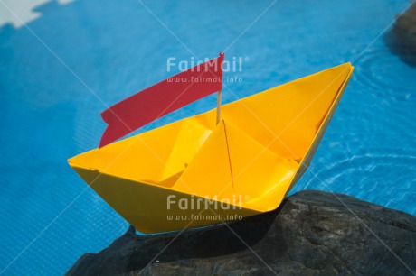 Fair Trade Photo Boat, Closeup, Colour image, Flag, Good luck, Good trip, Horizontal, Peru, South America