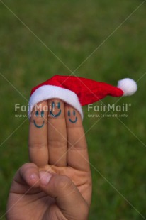 Fair Trade Photo Christmas, Closeup, Colour image, Funny, Hand, Hat, Peru, Shooting style, Smile, South America, Vertical