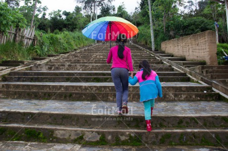Fair Trade Photo Activity, Colour image, Friendship, Horizontal, Peru, Rural, Scenic, South America, Together, Umbrella, Walking