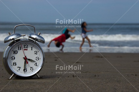 Fair Trade Photo Activity, Beach, Clock, Colour image, Emotions, Happiness, Horizontal, Peru, Playing, Sea, South America, Summer, Time