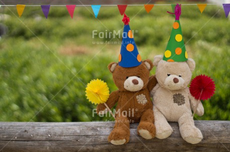 Fair Trade Photo Birthday, Colour image, Decoration, Hat, Horizontal, Party, Peru, South America, Teddybear, Together