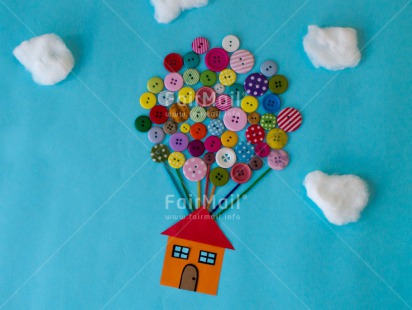 Fair Trade Photo Balloon, Button, Clouds, Colour image, Horizontal, House, New home, Peru, Sky, South America