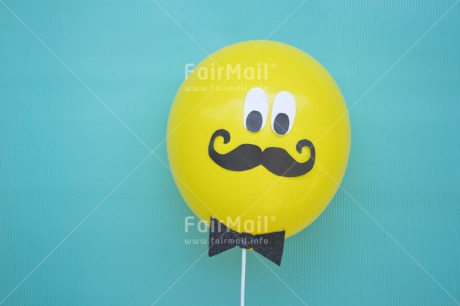 Fair Trade Photo Balloon, Birthday, Blue, Colour image, Fathers day, Friendship, Horizontal, Moustache, Mug, Party, Peru, South America, Yellow